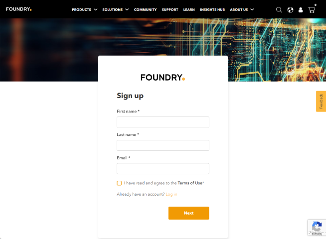 foundry sign up